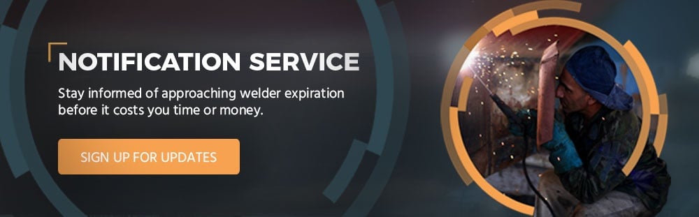 Sign up for the welder expiration notification service
